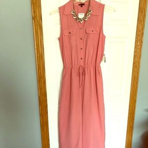 BeBop Coral Sleeveless Wide Leg Jumpsuit